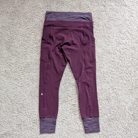 Lululemon En Route Plum Wee Are From Space September Plum Leggings Size 8/10 - Picture 8 of 12